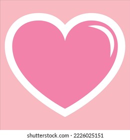 Cute pink heart vector graphic
