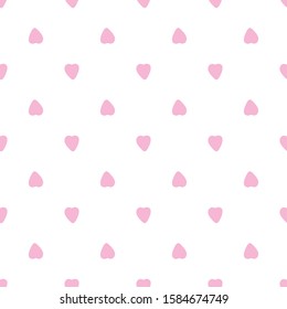 Cute pink hearts seamless pattern. 14 february wallpaper. Valentines Day backdrop. Wedding template. Design for fabric, textile print, wrapping paper, children textile. Vector illustration