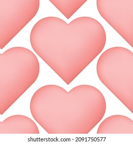 Cute pink hearts seamless pattern. Background for gift boxes, wrapping paper, wallpapers, textiles, papers, fabrics, web pages