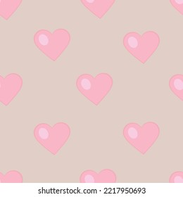  Cute pink hearts seamless pattern for card, stationery, notebook cover or textile print.