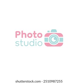 Cute Pink Korean Photo Studio logo design 
