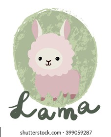 Cute pink lama