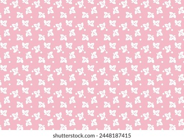 Cute pink leaves seamless vector pattern.