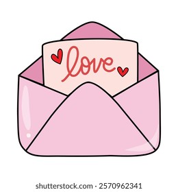 Cute Pink Letter With Love