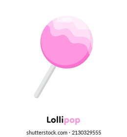 Cute pink lollipop, Vector, Illustration.