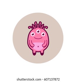 cute pink monster Vector illustration