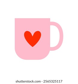 Cute pink mug with a heart design perfect for cozy drinks and gifts