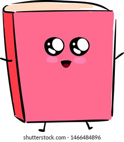 Cute pink notebook, illustration, vector on white background.