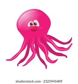 cute pink octopus with lots of tentacles