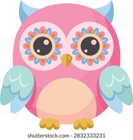 Cute Pink Owl and