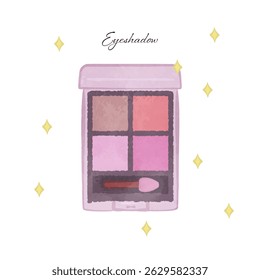 Cute pink palette eyeshadow illustration