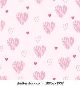 Patrón rosa lindo con el corazón. Perfecto para envolver, textil, tela. Ilustración del vector
