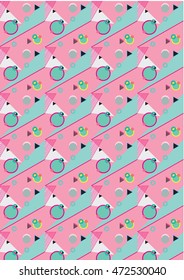 cute pink pattern. Pink and white colors. Endless texture 