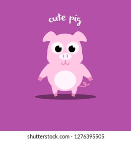 Cute pink pig