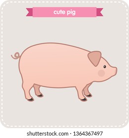 Cute pink pig