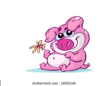 cute pink pig