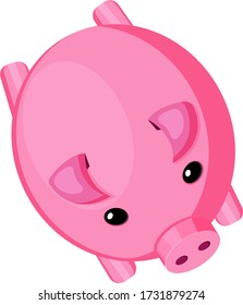 Cute pink pig. Vector illustration in cartoon style, for icons, games, books, postcards and others. An isolated object.
