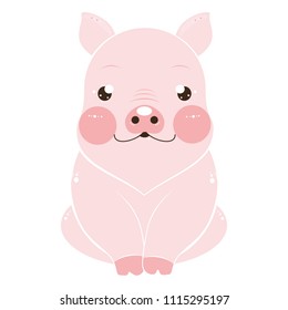 Cute pink pigs characters  