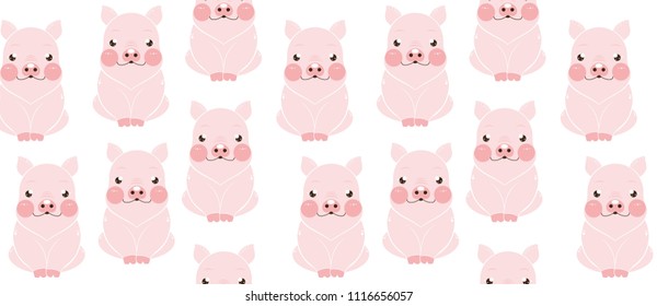 Cute pink pigs pattern