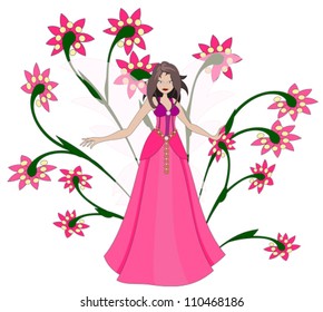 Cute pink pixie in nice pink dress