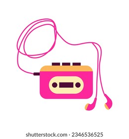 Cute pink player. Vector illustration