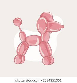 cute pink poodle animal balloon