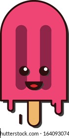 cute pink popsicle characters cartoon