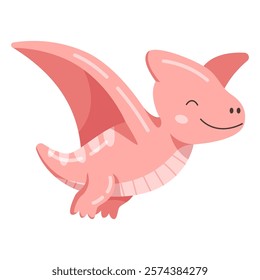Cute Pink Pteranodon Character Illustration