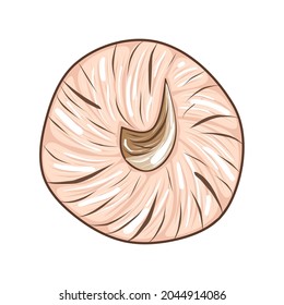 Cute pink pumpkin isolated on white background, stock vector illustration for design and decor, sticker