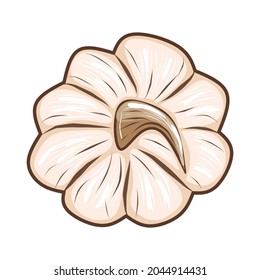Calabaza rosa lisa aislada sobre fondo blanco, ilustración vectorial de material para diseño y decoración, pegatina