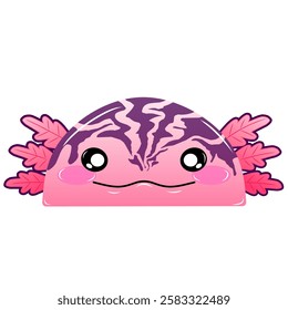 cute pink and purple Salamander vector, cartoon Salamander face, drawing Salamander face easy. Cute Salamander vector design. Cute axolotl vector