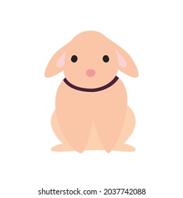 cute pink rabbit comic character