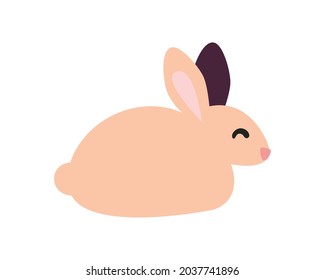 cute pink rabbit sleeping character