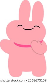 Cute pink rabbit vector image