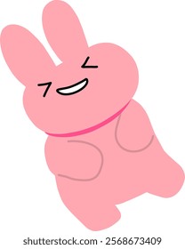 Cute pink rabbit vector image