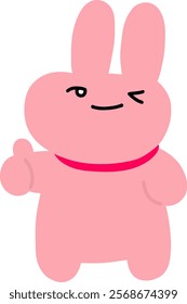 Cute pink rabbit vector image