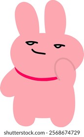 Cute pink rabbit vector image