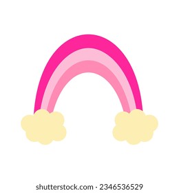 Cute pink rainbow. Vector illustration