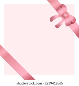Cute Pink Ribbon Bow Border Vector Cool