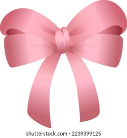 Cute Pink Ribbon Bow Vector Cool