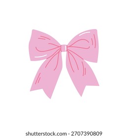 Ilustración vectorial de lazo de cinta rosa linda