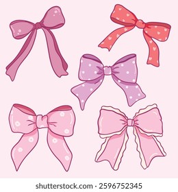 CUTE PINK RIBBON DIGITAL ILLUSTARTION