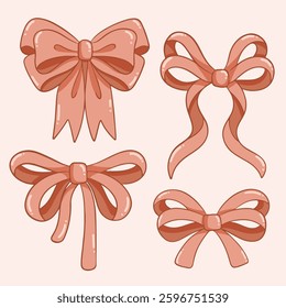 CUTE PINK RIBBON DIGITAL ILLUSTRATION
