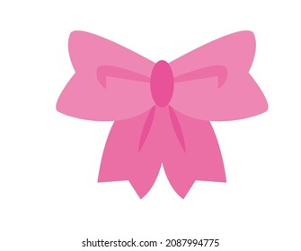 Cute pink ribbon .  Material.  Vector illustration.