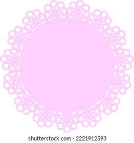 cute pink round lace frame