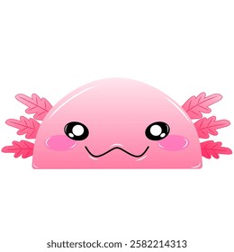 cute pink Salamander vector, cartoon Salamander face, drawing Salamander face easy and simple. Cute Salamander vector design