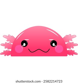 cute pink Salamander vector, cartoon Salamander face, drawing Salamander face easy and simple. Cute Salamander vector design