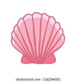 Cute pink sea shell. Hand drawn illustration vector.