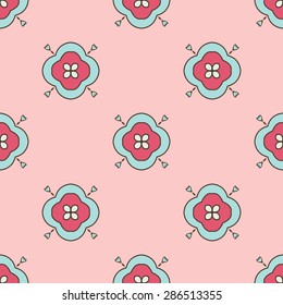Cute pink Seamless abstract tiled pattern vector web background