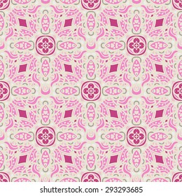 Cute pink Seamless abstract tiled pattern vector web background. Seamless pattern vector design